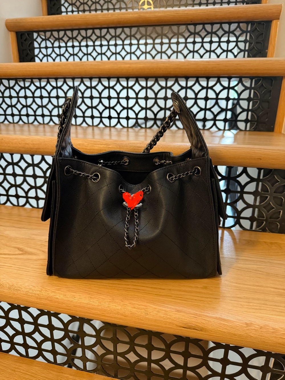 Black Quilted Leather hobo- Chanel 25 Like